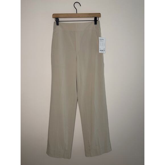 NWT Athleta Brooklyn Heights High Rise Pull-On Wide Trouser Khaki Size 2 - Picture 3 of 10